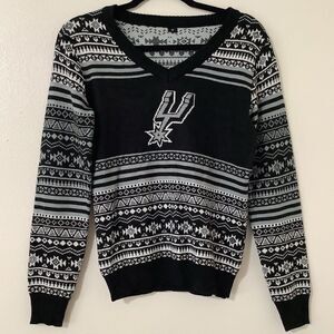 San Antonio Spurs NBA Fair Isle Aztec Knitted Ugly Christmas Sweater M Holiday